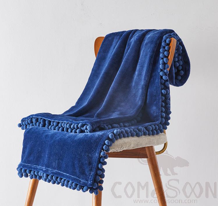 Blanket,Navy Blue,Flannel,Polyester 92% + Spandex 8%,230*230CM
