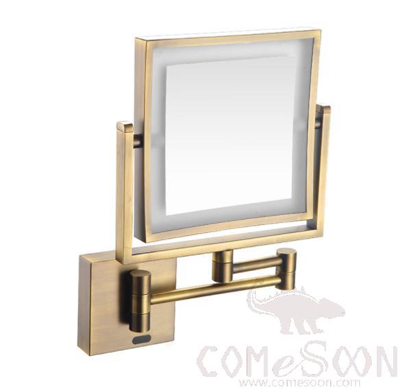 Led Makeup Mirror-Concealed Installation / Double-Sided Mirror / Inductive Switch - Antique - 8 inch (20cm) Single - Copper + SUS304