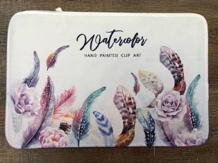 40X60 Printed Floor Mat-Purple Feather