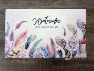 45X75 Printed Imitation Cashmere Floor Mat-Purple Feather
