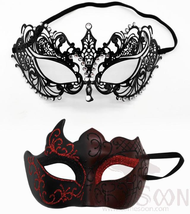 Party Eye Mask Black 2 pcs Set Man