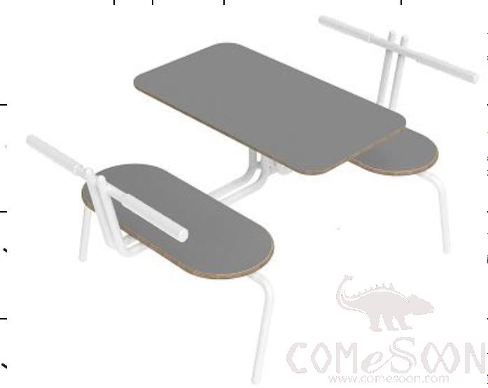 Canteen table &amp; chair-grey 1680*1200*780mm