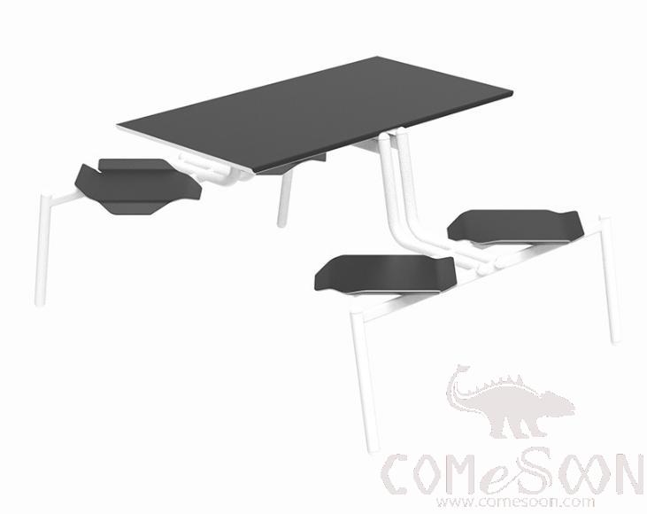 Canteen table &amp; chair-black 1715*1200*750mm