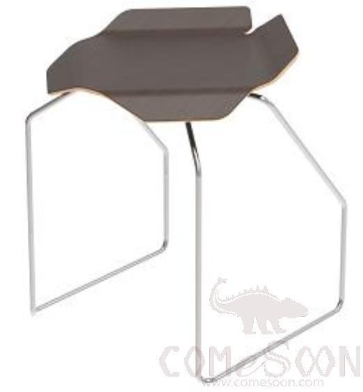 Steel Wooden Stool-Dark Brown 473*430*478mm
