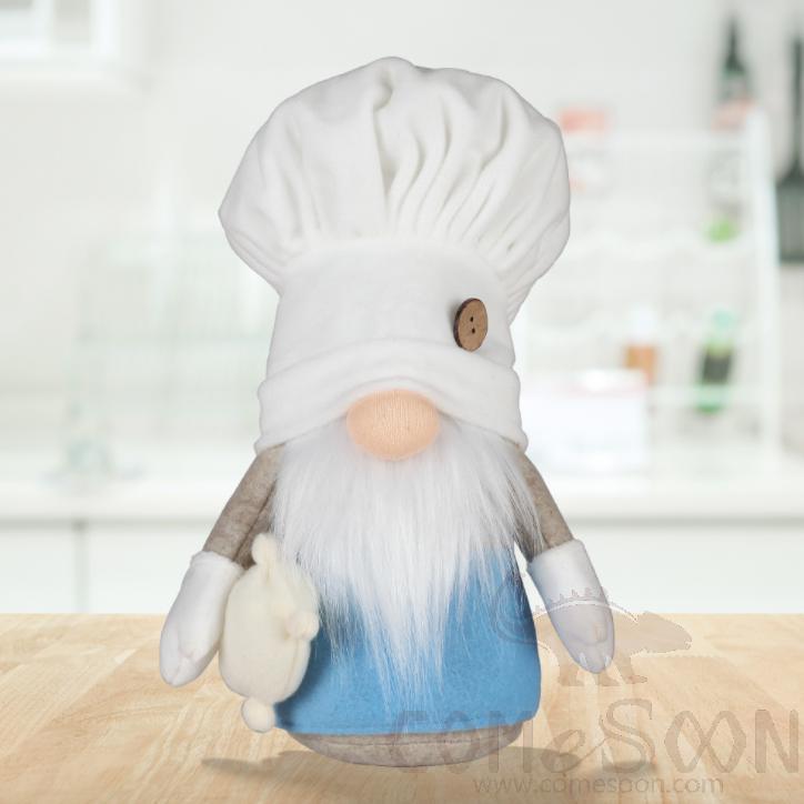 Chef Rudolph Doll-Blue,PP Cotton + Gravel,H26 cm