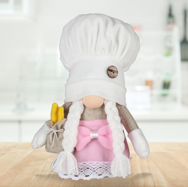 Chef Rudolph Doll-Pink,PP Cotton + Gravel,H26 cm
