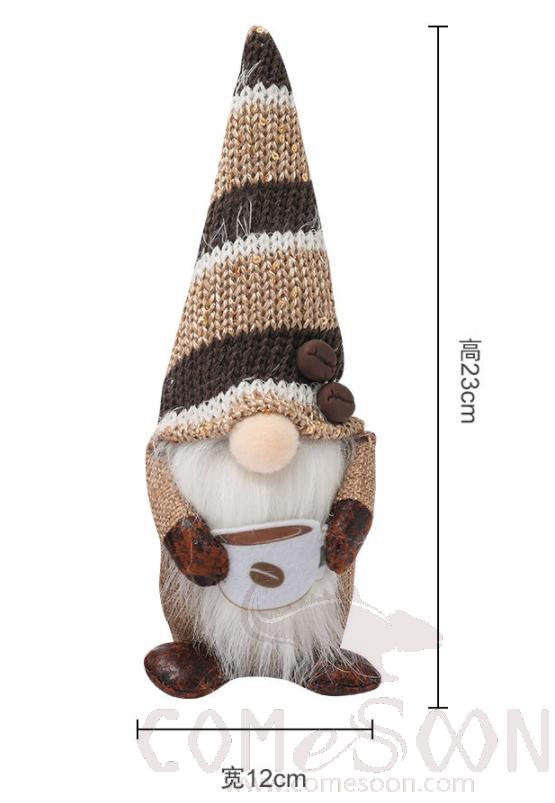 Faceless Doll-Strip hat,Cloth art,H23 cm