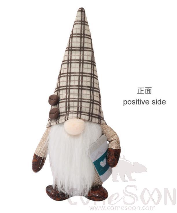 Faceless Doll-Plaid hat,Cloth art,H23 cm