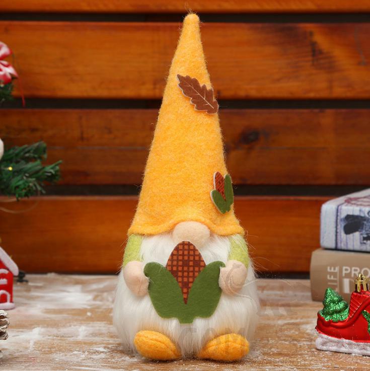 Shining Faceless Doll-Yellow Corn,Cloth art,H27 cm