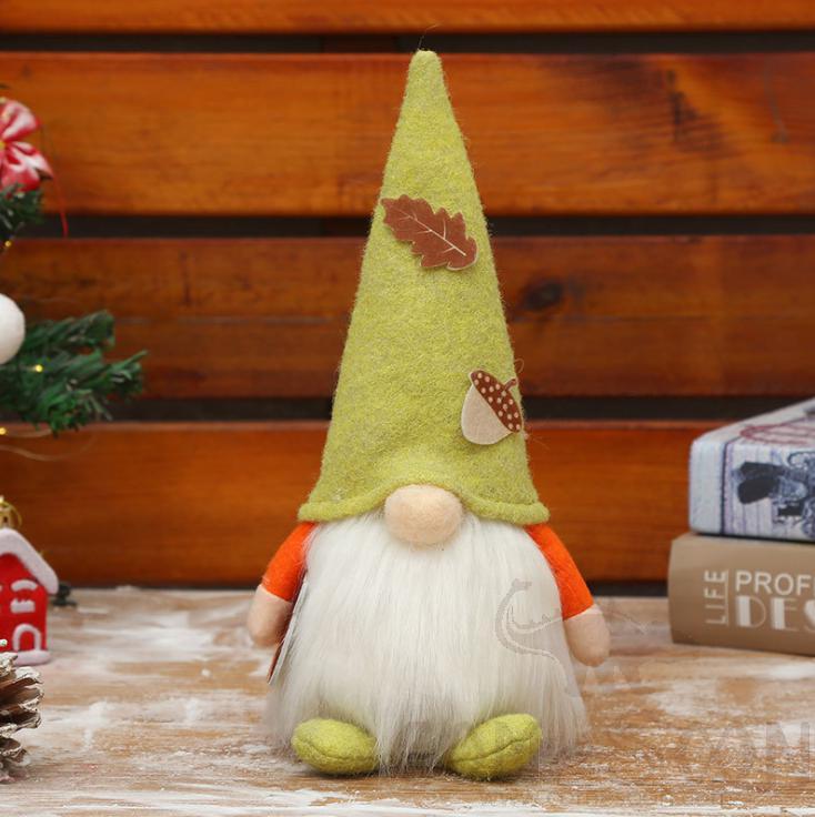 Shining Faceless Doll-Green Chestnuts,Cloth art,H27 cm