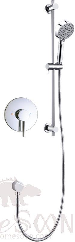 Round slide shower