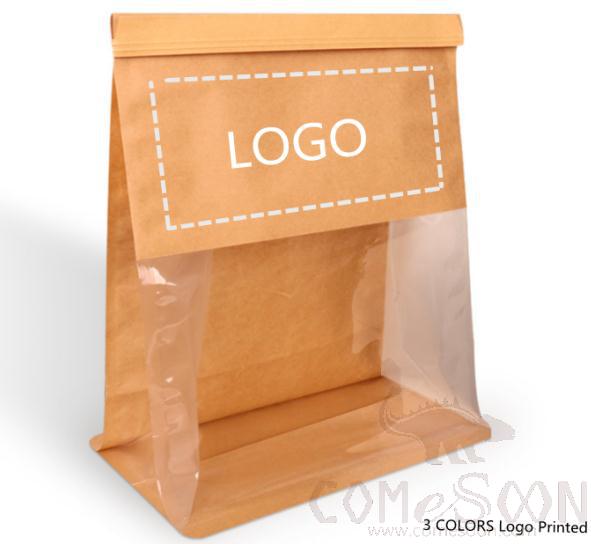 Customized Kraft Bread Bag L sized，22*11*H28cm