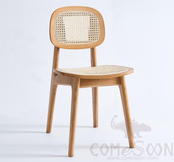 Rattan solid wood dining chair-43*40*81cm