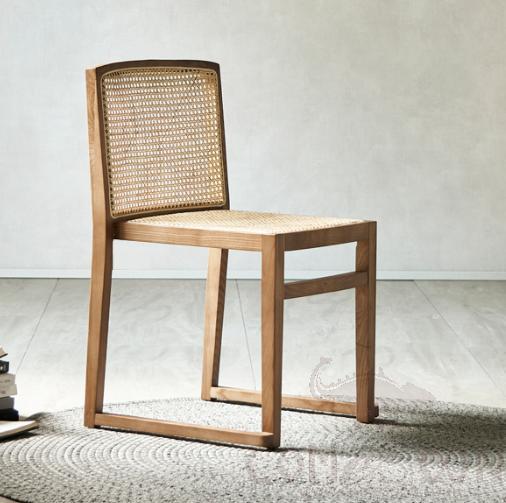 Rattan solid wood dining chair-48*42*79cm