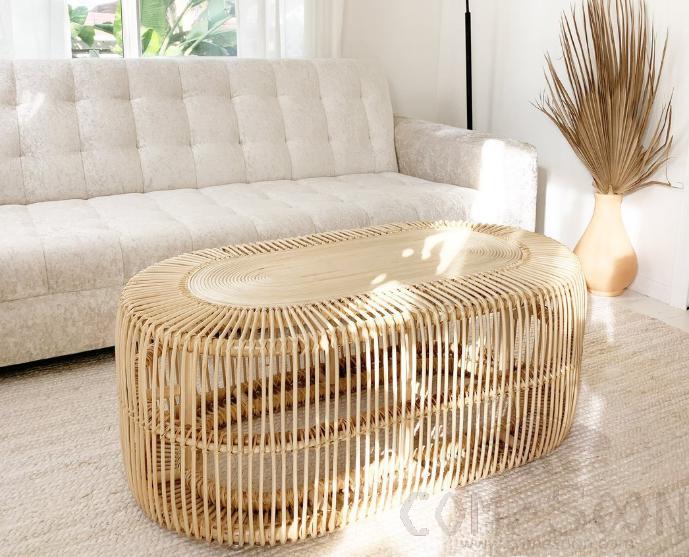 Bamboo rattan coffee table-110*60*43cm