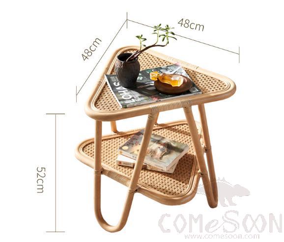 Bamboo and rattan side table-48*48*52cm