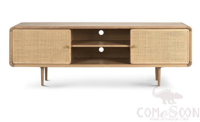 Rattan woven solid wood TV cabinet-220*40*60cm
