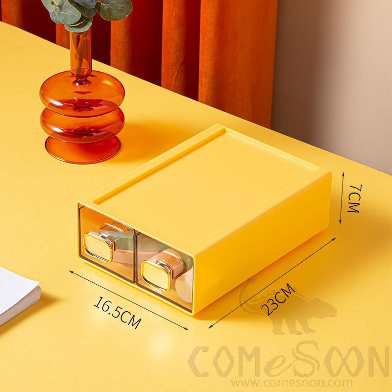 Storage Box Yellow Double Tray-W16.5*L23*H 7CM,PP