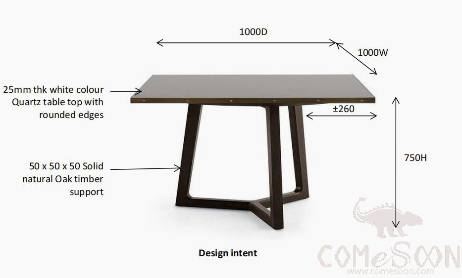 Dining table (customized product)-100*100*75cm