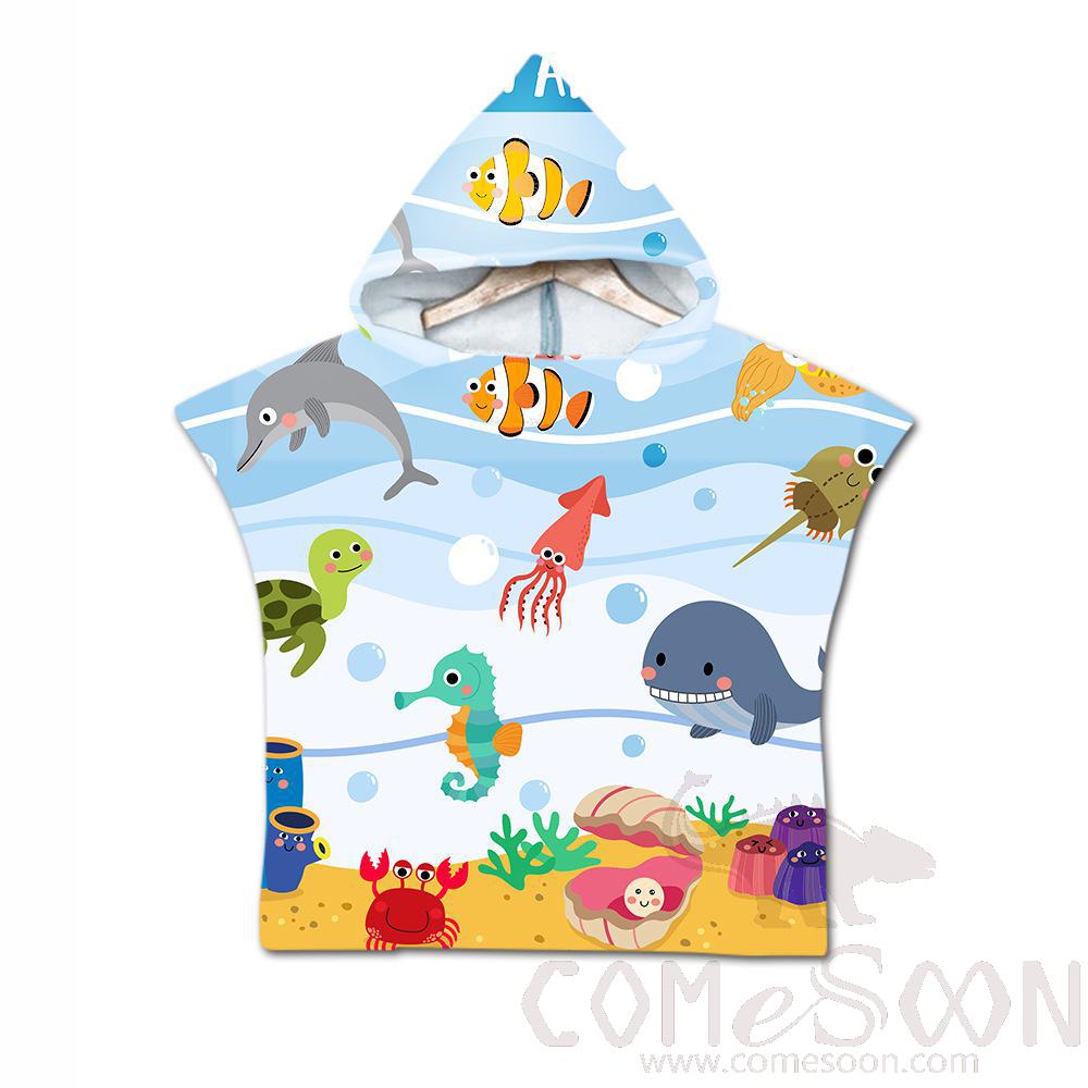 Kid's Cape Beach Towel,Microfiber，60*80cm