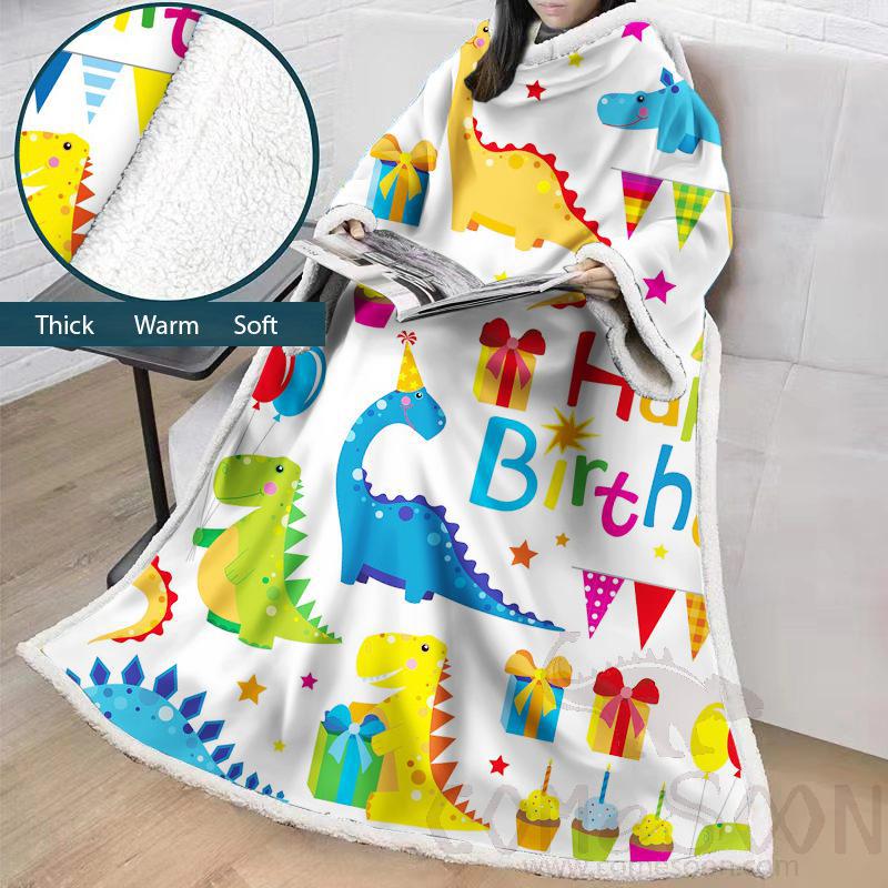 Cartoon Blanket With Sleeves,Crystal velvet ，127*178 CM