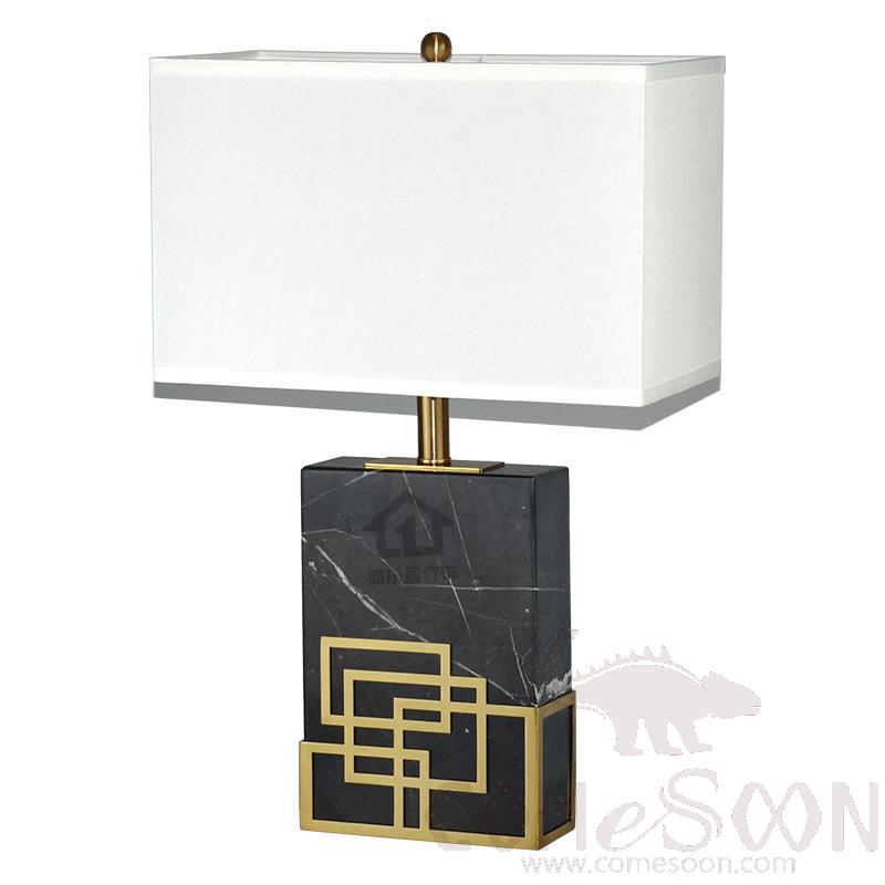 Marble Table Lamp-Marble + Metal + Fabric，5W,warm，400*200*640mm