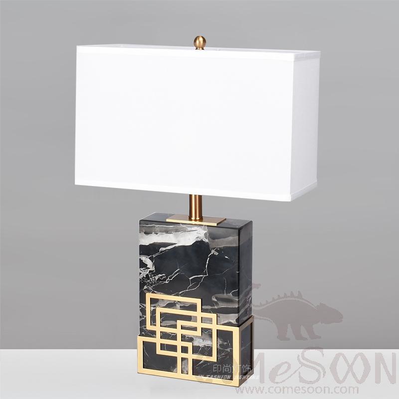 Marble Table Lamp-Marble + Metal + Fabric，5W,warm，400*200*640mm