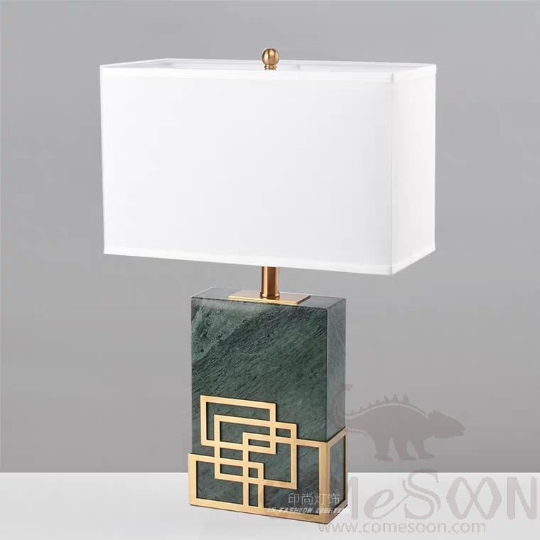 Marble Table Lamp-Marble + Metal + Fabric，5W,warm，400*200*640mm