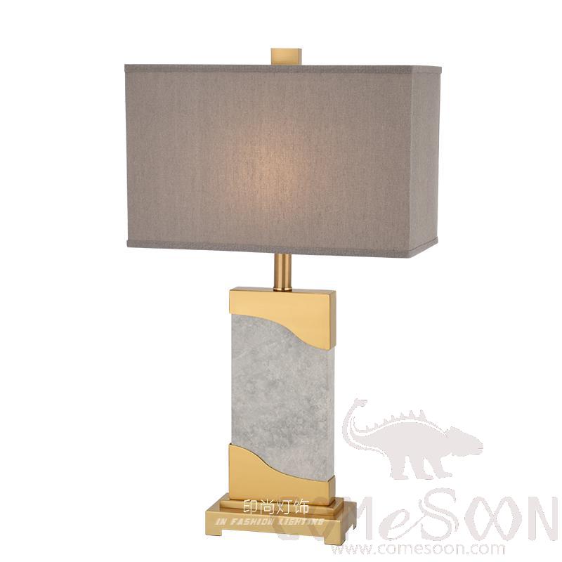 Marble Table Lamp-Marble + Metal + Fabric，5W,warm，400*200*690mm