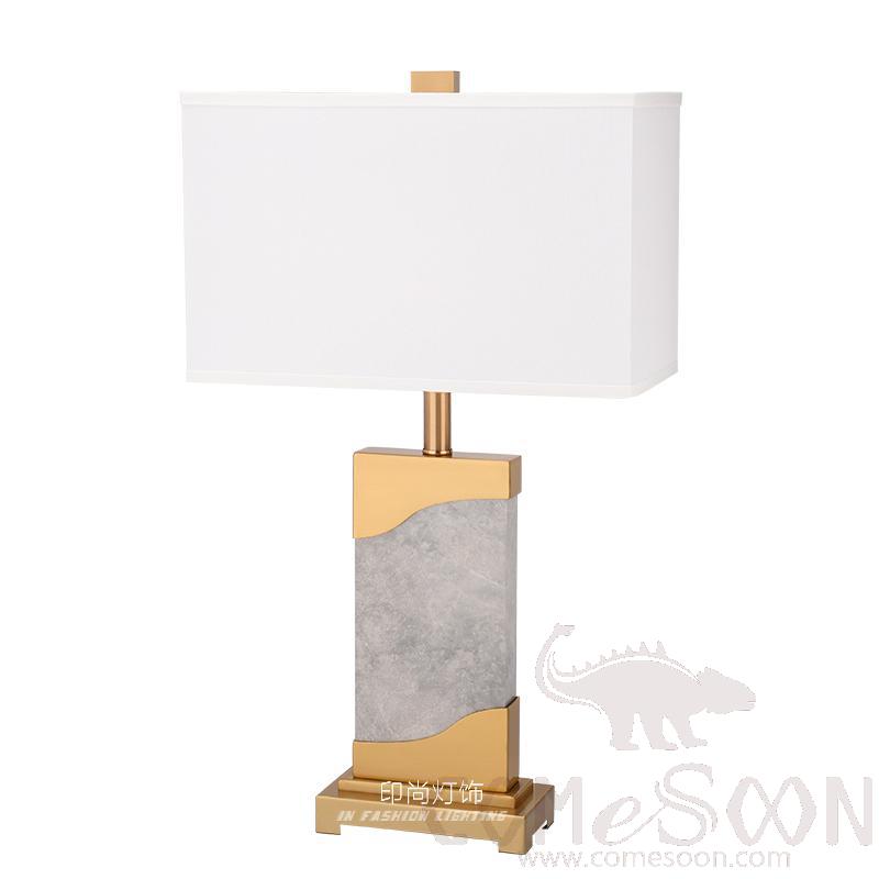 Marble Table Lamp-Marble + Metal + Fabric，5W,warm，400*200*690mm