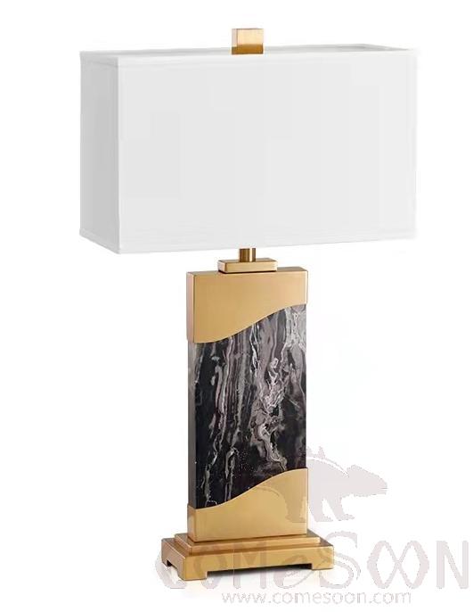 Marble Table Lamp-Marble + Metal + Fabric，5W,warm，400*200*690mm