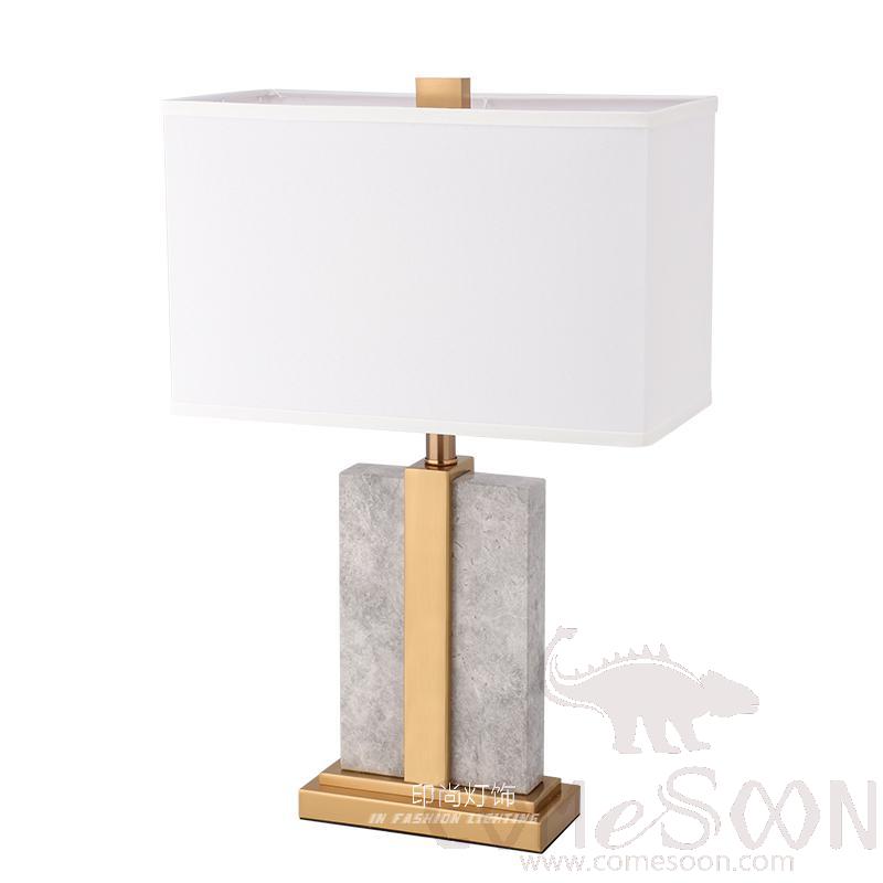 Marble Table Lamp-Marble + Metal + Fabric，5W,warm，400*200*630mm