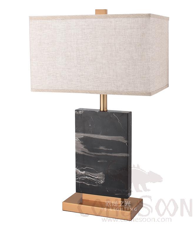 Marble Table Lamp-Marble + Metal + Fabric，5W,warm，420*250*710mm