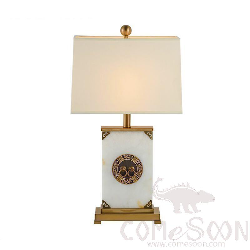 Table Lamp-Marble + Metal + Fabric，5W,warm，400*200*690mm