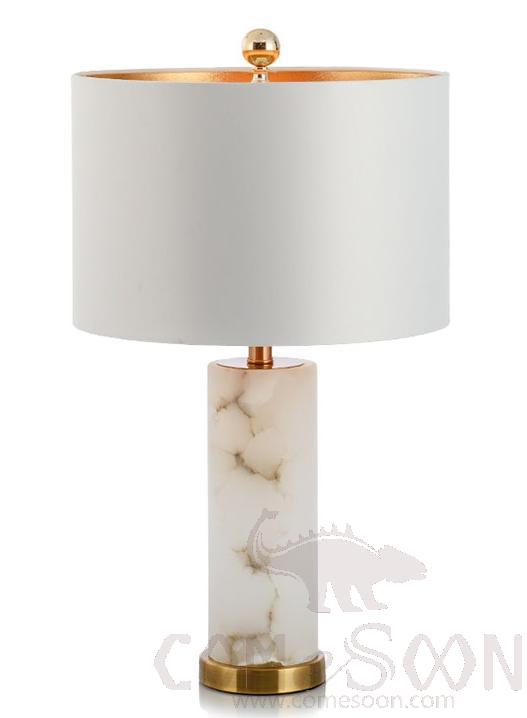 Table Lamp-Marble + Metal + Fabric，5W,warm，400*200*690mm