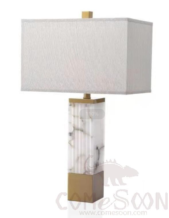 Table Lamp-Marble + Metal + Fabric，5W,warm，400*200*690mm
