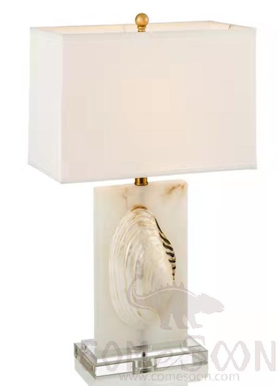 Table Lamp-Marble + Metal + Fabric，5W,warm，400*200*690mm