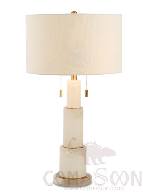 Table Lamp-Marble + Metal + Fabric，5W,warm，400*200*690mm