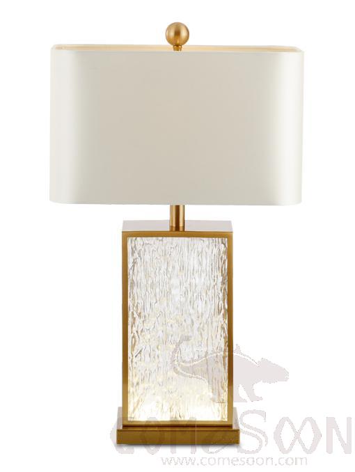 Table Lamp-Metal+Glass+Fabric，5W,warm，390*230*680mm