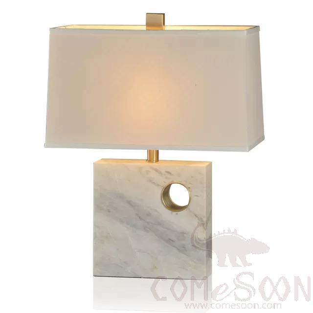 Ceramic Table Lamp-Marble + Metal + Fabric，5W,warm，400*230*600mm