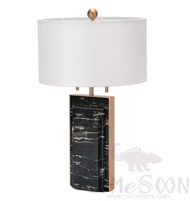 Ceramic Table Lamp-Marble + Metal + Fabric，5W,warm，400*400*670mm
