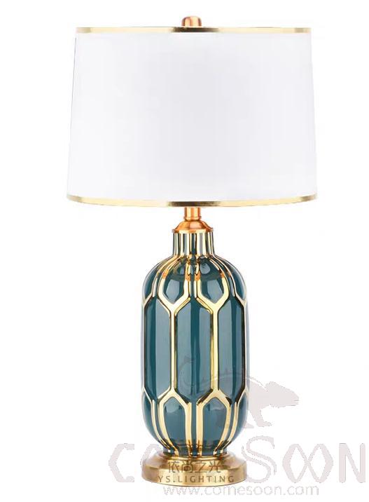 Marble Table Lamp-Ceramic + Metal + Fabric，5W,warm，360*360*660mm
