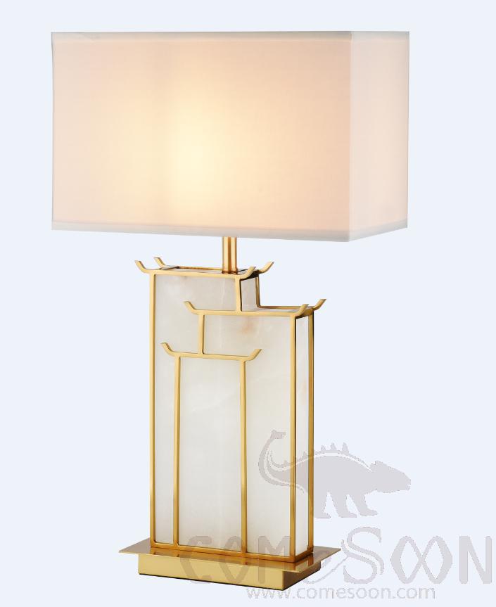 Marble Table Lamp-Marble + Metal + Fabric，5W,warm，400*200*690mm