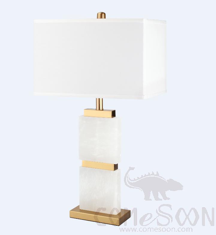 Marble Table Lamp-Marble + Metal + Fabric，5W,warm，400*200*690mm