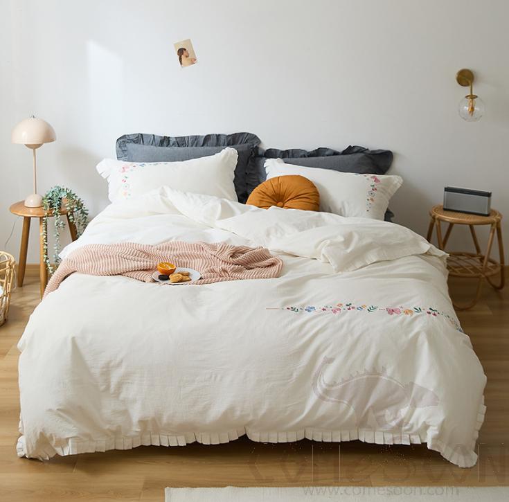 Bed Linens,Cotton,4 Piece Set(For W150&amp;180 cm Bed)