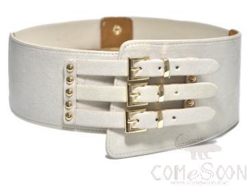 Belt-suede+imitation leather+metal