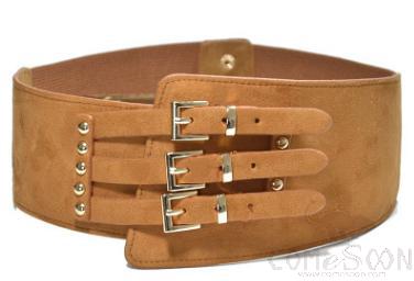 Belt-suede+imitation leather+metal