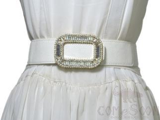 Belt-elastic belt+imitation leather+acrylic+metal