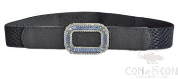 Belt-elastic belt+imitation leather+acrylic+metal