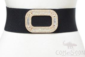 Belt-elastic belt+imitation leather+acrylic+metal
